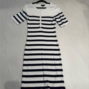 J. Crew Navy and White Striped Mini Dress